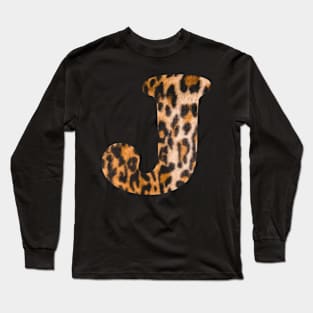 Letter J leopard print Long Sleeve T-Shirt